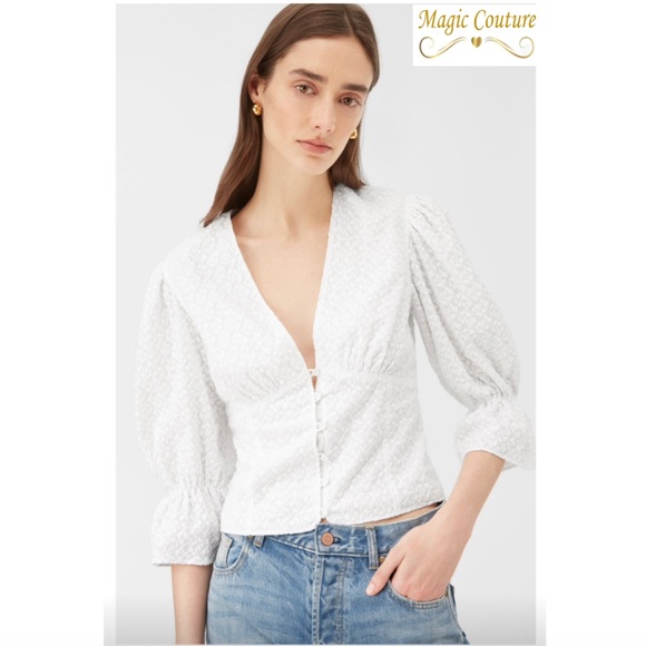 Rebecca Taylor Tops - NWT La Vie Rebecca Taylor Leaf Embroidered Top🤍🤍